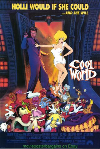 Cool World Movie Poster Ss 27x40 Brad Pitt 1992 Ralph Bakshi Animation