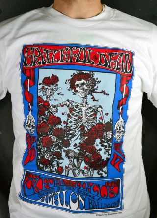 Grateful Dead Family Dog 26 Skeleton & Roses Concert T Shirt Mouse & Kelley