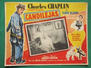Charlie Chaplin Limelight Claire Bloom Candilejas Spanish Mexican Lobby Card