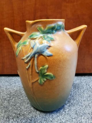 Vintage Roseville Columbine Vase 14 - 6