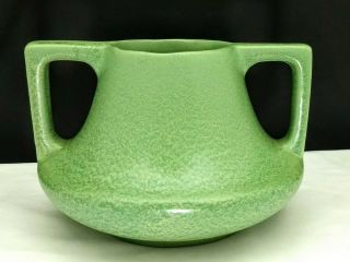 Haeger Pottery Arts & Crafts Matte Green Eve Vase With Buttress Handles