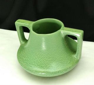 Haeger Pottery Arts & Crafts Matte Green Eve Vase with Buttress Handles 3