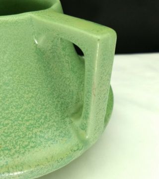 Haeger Pottery Arts & Crafts Matte Green Eve Vase with Buttress Handles 7