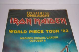 Vintage Iron Maiden World Piece Tour 1983 Concert Poster Madison Square Garden 2