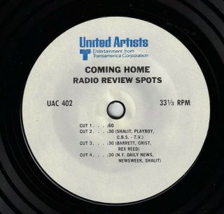 Coming Home : 1978 Movie Radio Spots - 7 Inch : 33 Rpm Record