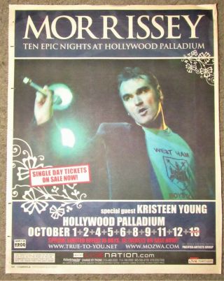 Morrissey 2007 Newspaper Concert Hollywood Ten Nights Tour Ad Poster