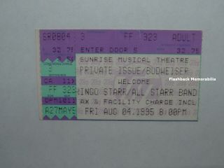 Ringo Starr Concert Ticket Stub 1995 Sunrise Theatre Preston Entwistle Bachman