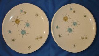 Set Of 2 Franciscan Starburst 10.  75 " Dinner Plate Atomic Mid Century Modern