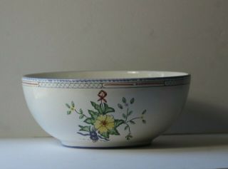Tiffany & Co.  Lisbon Large Porcelain Blue & Yellow Floral Salad Serving Bowl