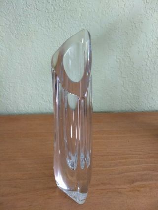 Signed Baccarat Crystal Rose Bud Flower Vase - 8 1/2 Inches Tall
