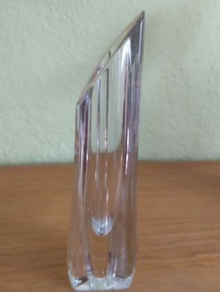 Signed Baccarat Crystal Rose Bud Flower Vase - 8 1/2 Inches Tall 2
