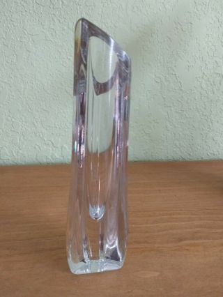 Signed Baccarat Crystal Rose Bud Flower Vase - 8 1/2 Inches Tall 3
