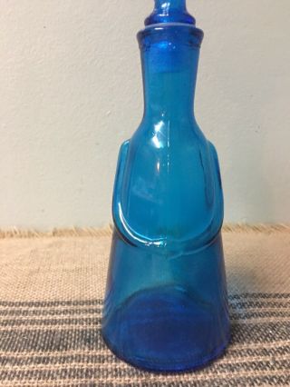 Eric Hoglund Kosta Boda Sweden Lady Face Blue People Decanter Bottle 3