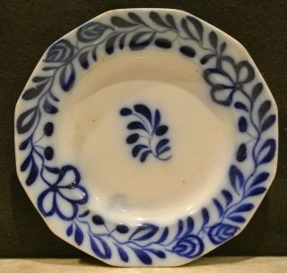 Antique Brushstroke Flow Blue Petal Flowers & Leaves Plate 6 " Display Plate