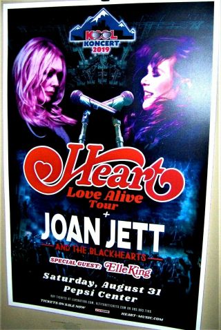 Heart Ann & Nancy Wilson Concert Show Poster Love Alive Tour Denver Co 8 - 31 - 2019