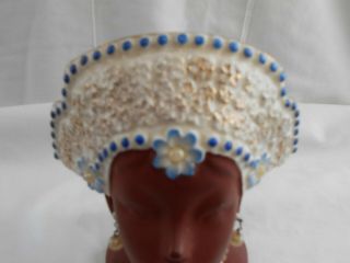 Vintage Lady Head Vase African Princess With Pearls Napco 1958 Vase/Planter (F) 2