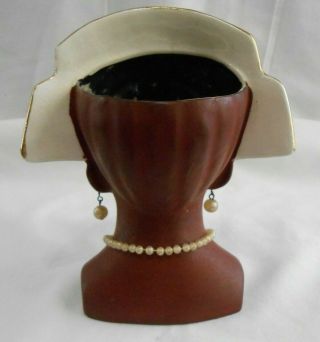 Vintage Lady Head Vase African Princess With Pearls Napco 1958 Vase/Planter (F) 6