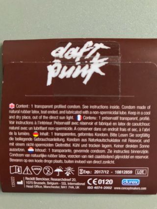 Daft Punk Promotional ' Get Lucky ' Durex Condom RARE Collector ' s Item 5