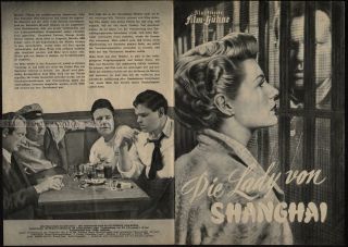 Rita Hayworth Orson Welles - The Lady From Shanghai Rare German Program