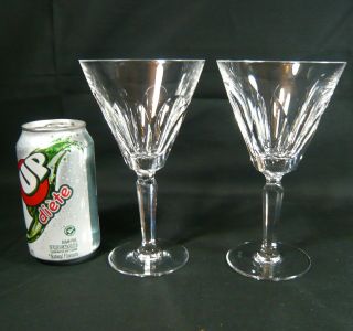 2 Large Signed Waterford Sheila (cut) Crystal Water Goblets 7 In.  Wine Glasses