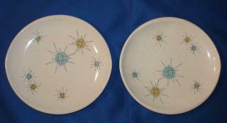 Set Of 2 Franciscan Starburst 8 " Salad Plate Atomic Mid Century Modern