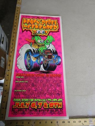 2001 Rock Roll Concert Poster Heavy Rebel Weekender Truckadelic Spine S/n 300