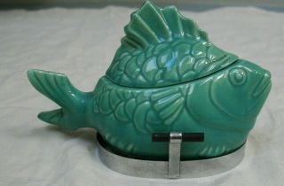 Vintage Chicken Of The Sea Promotional Tuna Baker/server With Rack - Blue