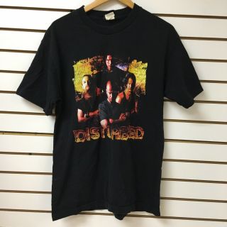 Vintage Disturbed T Shirt Size Large Giant Tag