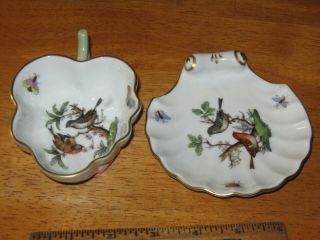 Very Rare Vintage Herend Rothschild Bird Hand Painted Porcelain Teacup & Saucer