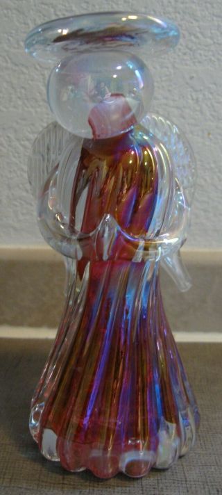 1999 North American Gibson Blown Glass Red 6 " Praying Angel