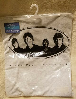 Beatles T - Shirt Size Xl Light Gray With Black Print,  Screen Stars