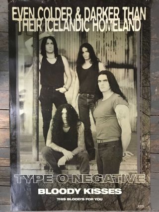 Type O Negative Bloody Kisses Vintage Promo Poster 1994 This Blood 