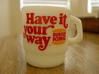 Anchor Hocking Burger King Have It Your Way Stackable Advertising Coffee Mug