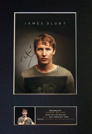 397 James Blunt Signature/autograph Mounted Signed Photograph A4