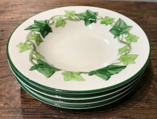 Vintage Franciscan Ivy American Set Of 4 Rim Soup Bowls 8.  5 " 3 Are Euc 1 Flawed