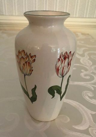 Tiffany & Co.  “tiffany Tulips” Made In England Porcelain Botanical Vase 8.  25”