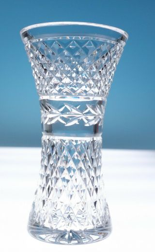 Large Waterford Crystal Glandore Vase Irish Cut Glass Laurel Ireland 8 "