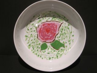 Gloria Vanderbilt Sincerely Yours Rose Round Serving Bowl Taste Setter Japan