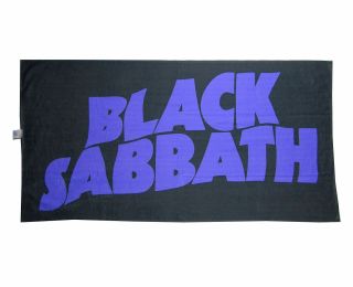 Black Sabbath Purple Logo Beach Black Towel Official Ozzy Osbourne Rock Band