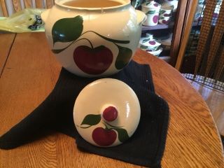watt pottery apple 76 2 Leaf Bean Pot (harder To Find) 2