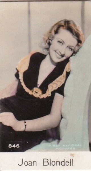 Joan Blondell - De Beukelaer Hollywood Movie Star 1935 Cookie Card
