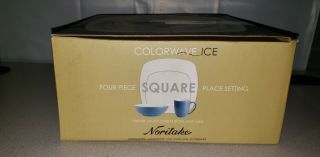 Noritake COLORWAVE ICE 4 piece PLACE SETTING Square Open 2