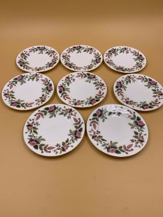 Wedgwood Hathaway Rose Bread & Butter Plates - Set Of 8,  Euc