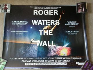 Roger Waters The Wall Uk Cinema/film Quad Poster 30 " X 40 " Pink Floyd