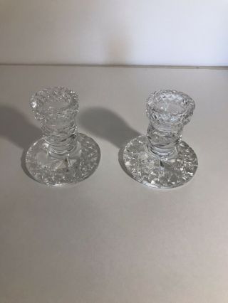 Authentic Waterford Crystal Marked Candle Candlestick Holders Heavy