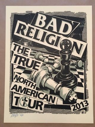Bad Religion Poster 2013 North American Tour Artist Signed