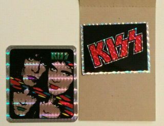 Kiss - Rare 1985 Prism Sticker Asylum & Logo W/original Card - From Vending Machine