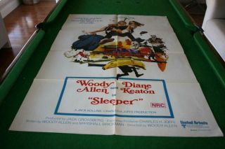 Sleeper Woody Allen Rare 1974 Australian Orig 1 Sheet Movie Poster In Vgood Cond