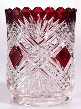 Greensburg Glass - Tacoma - Toothpick Holder - Ruby Stain