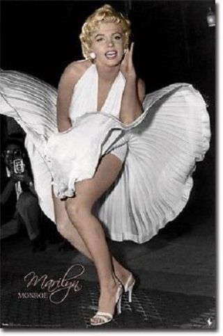Marilyn Monroe Classic Pose In White Dress Poster 22x34 Fast